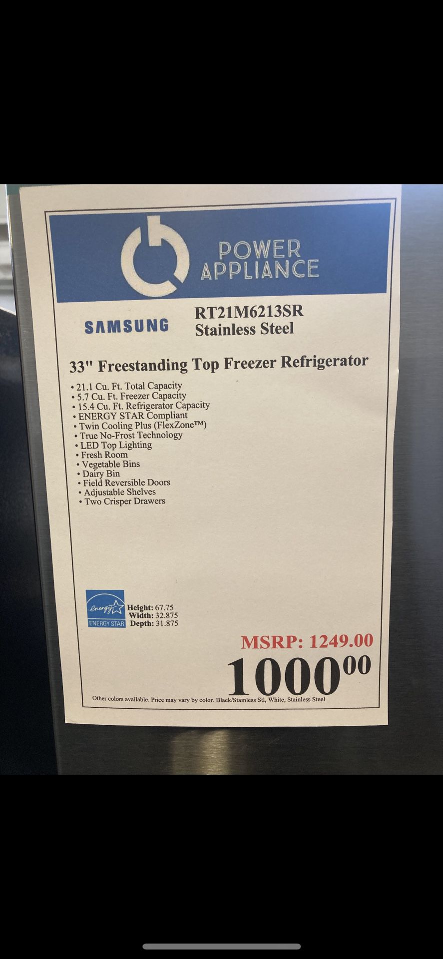 Samsung Refrigerator (new)