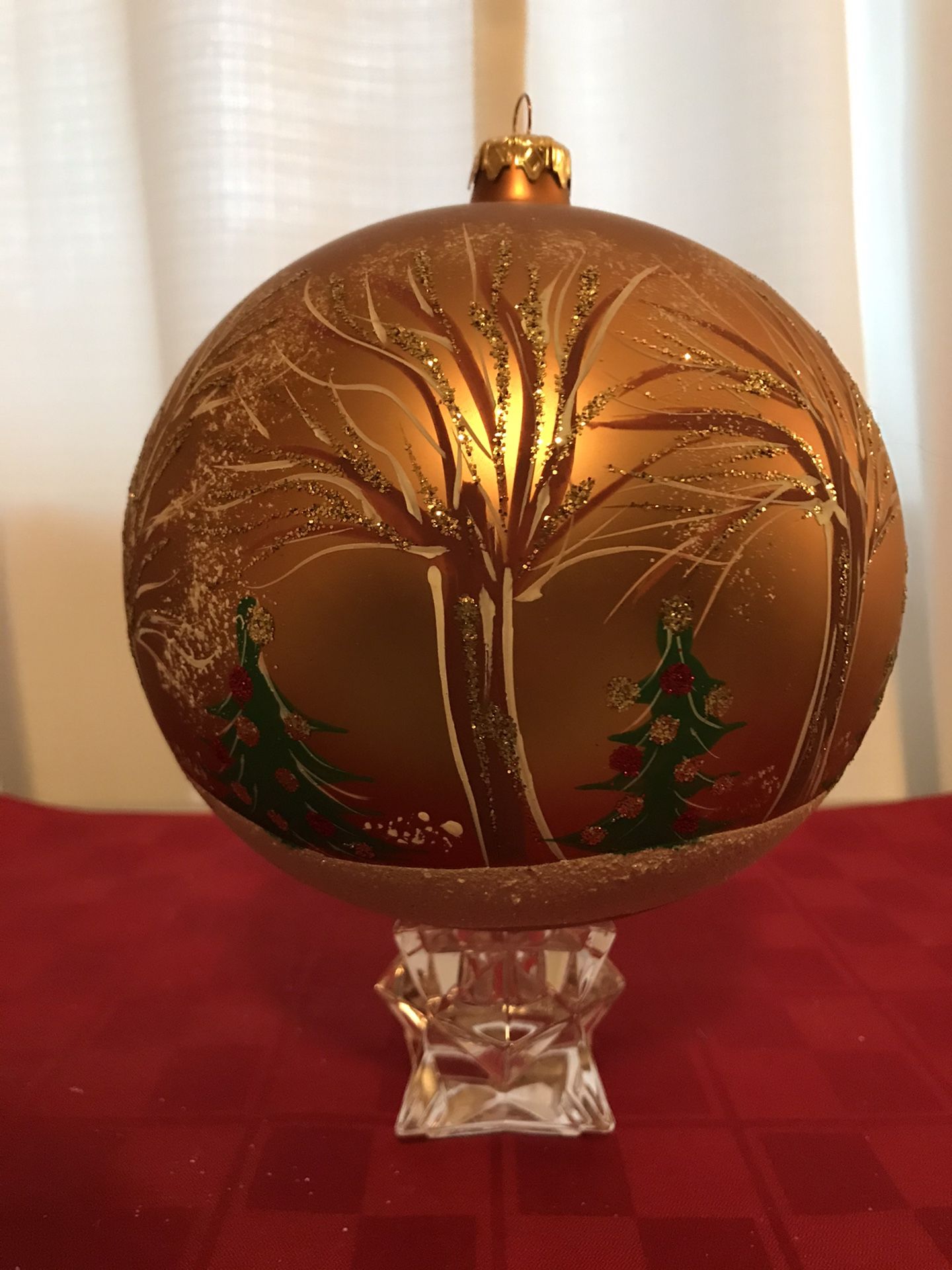 Giant Decorative Hand Made Christmas Ornament Trees and Snow