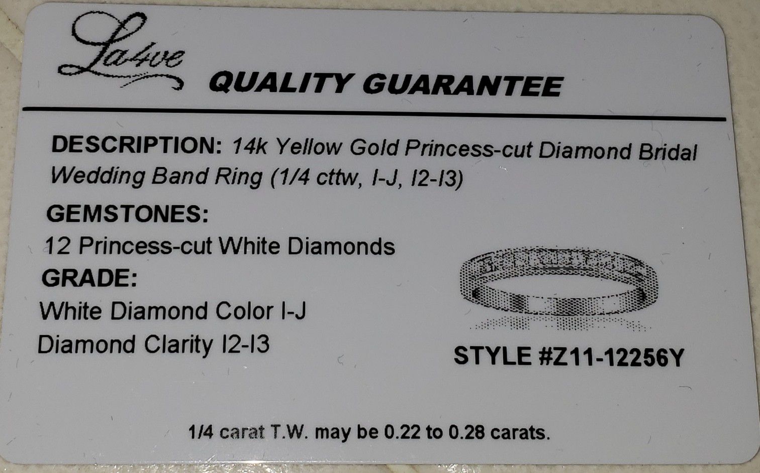 Diamond wedding band 1/4 cttw Princess cut