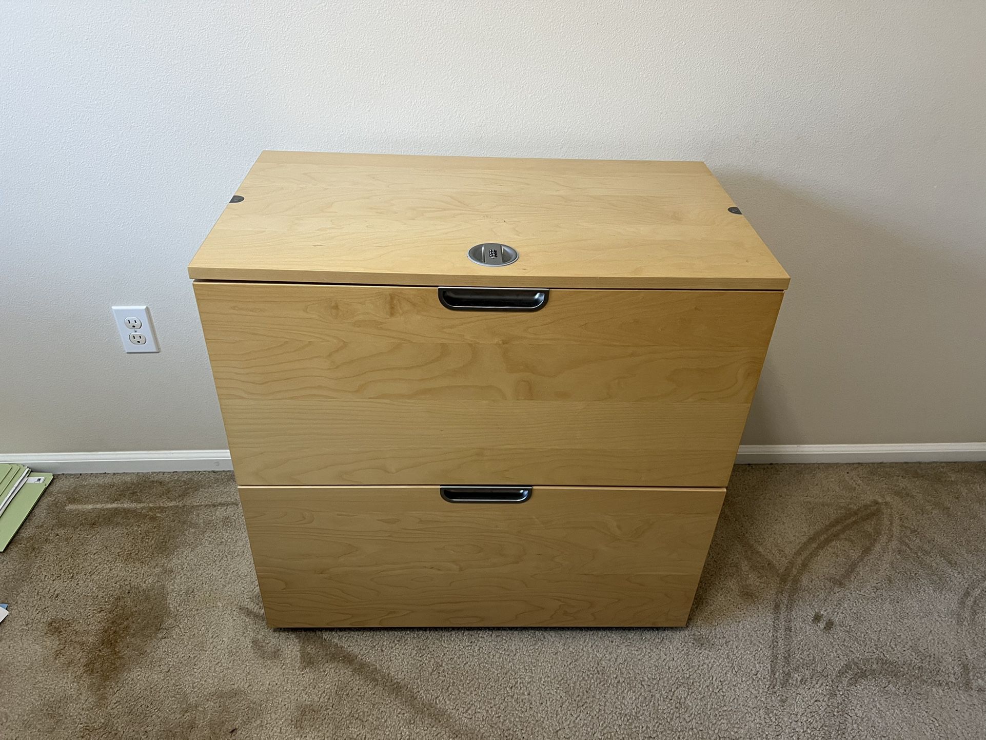 Ikea Galant 2-Drawer Lateral File Cabinet, Locking, White Oak  