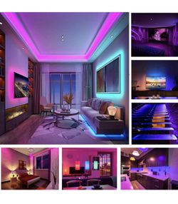 99 ft Led Light Strip,Led Color Changing Lights with Remote,Mood Lighting for Bedroom, Gaming Desk,Gaming Chair,Room Decoration SMD 5050 Strip Lights Thumbnail