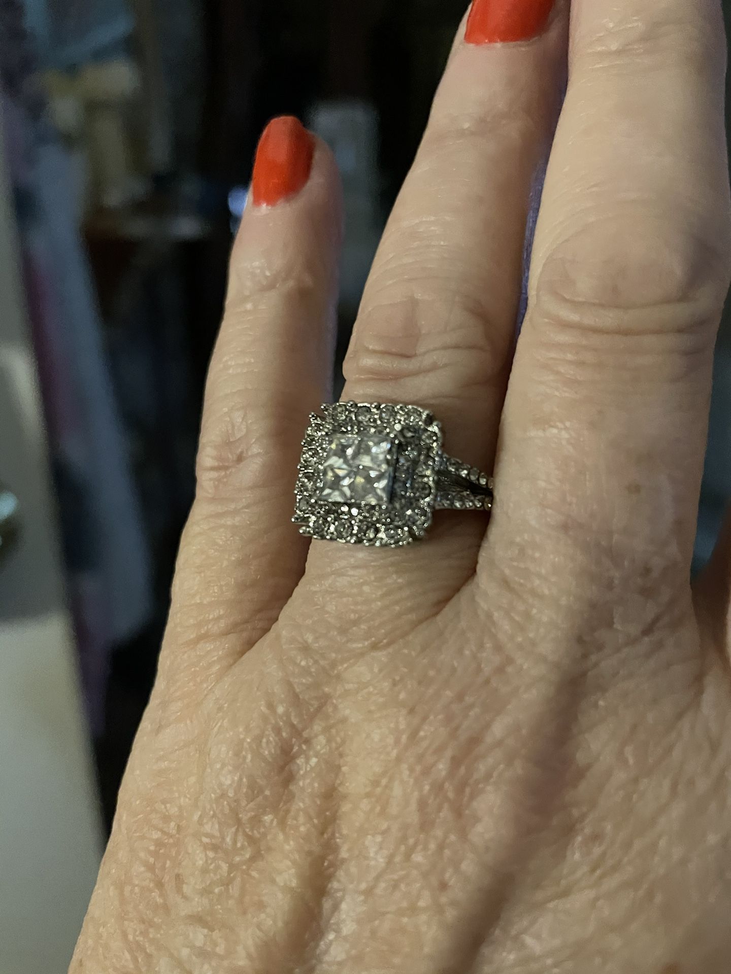 Beautiful Wedding/Engagement Ring Various Sizes 14K Gold Plated With Zircon Stones