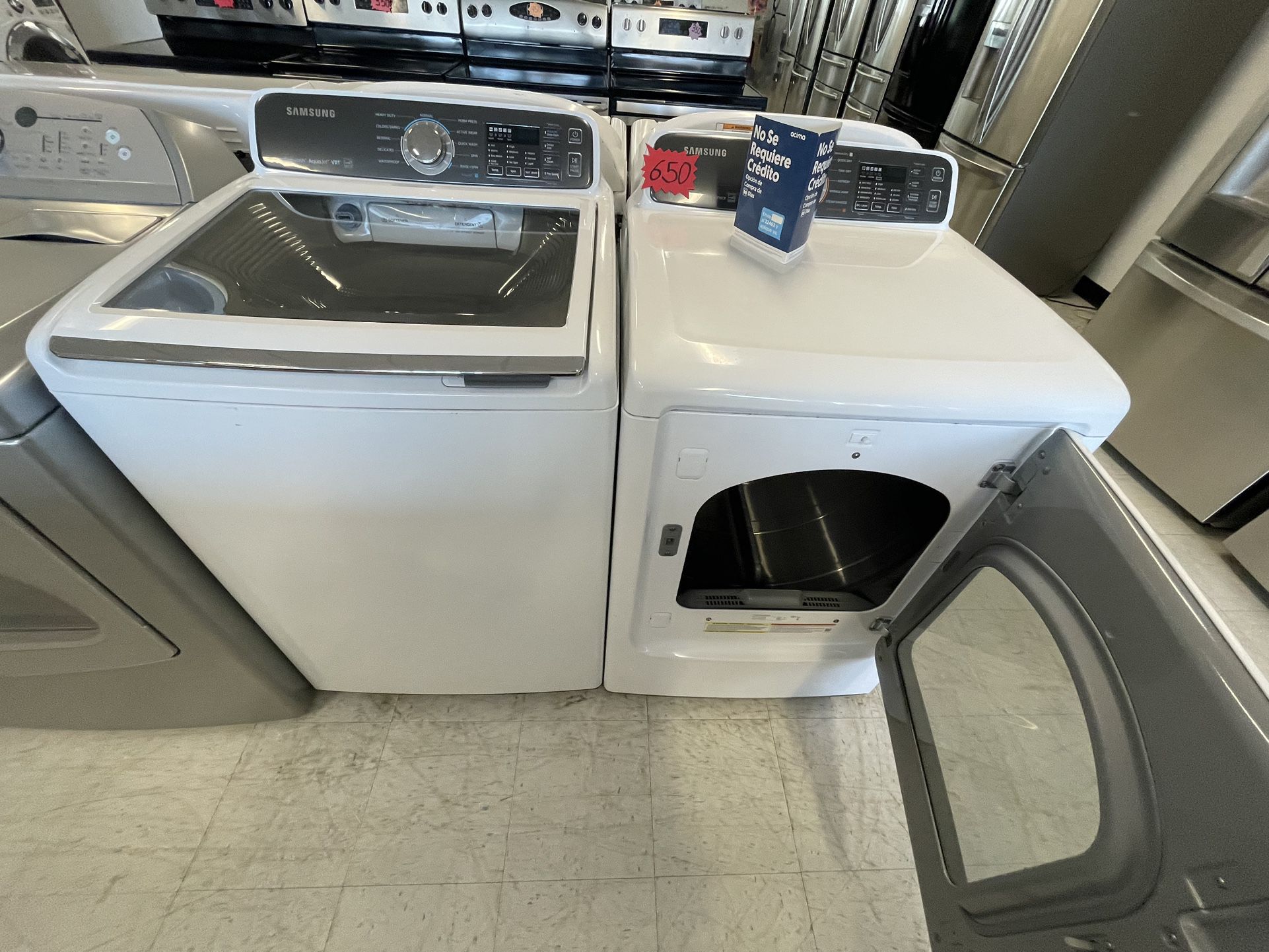 Samsung Tap Load Washer And Electric Dryer Set Used Good Condition With 90days Warranty 