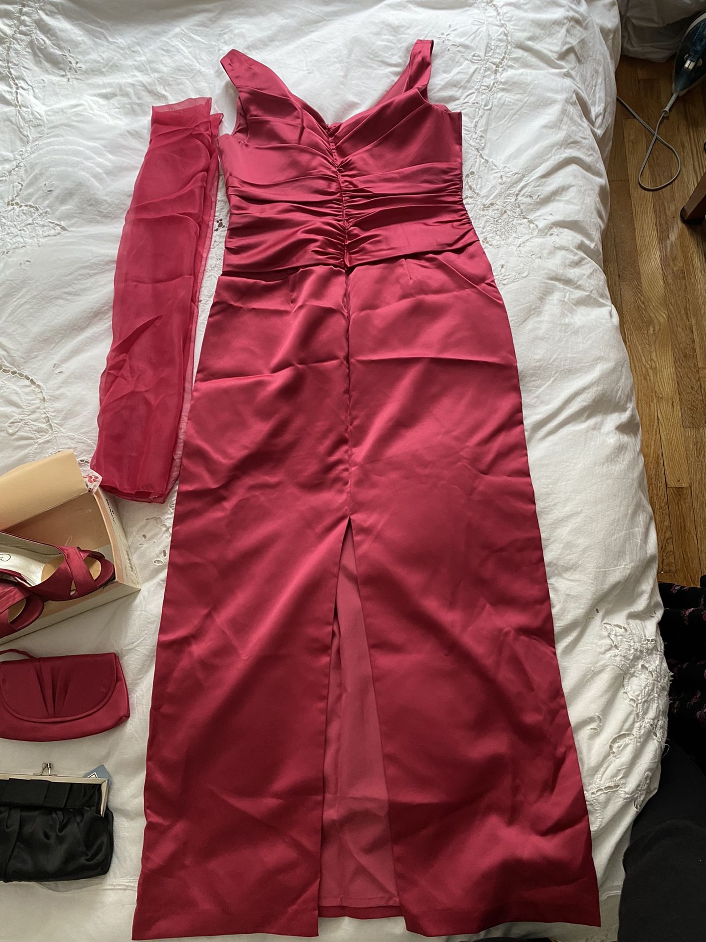 David Bridal Dress For Wedding With Shoes And 2 Clutches
