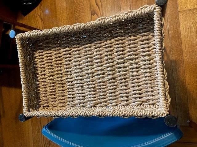 Cute Wood And Basket Shelf Thingy