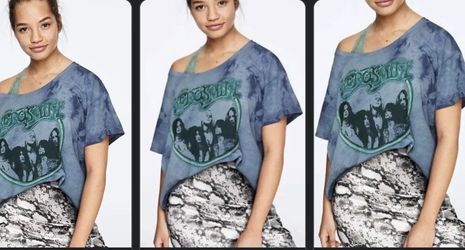 Victoria Secret brand Knit Riot “Aerosmith” T-Shirt size XS Thumbnail