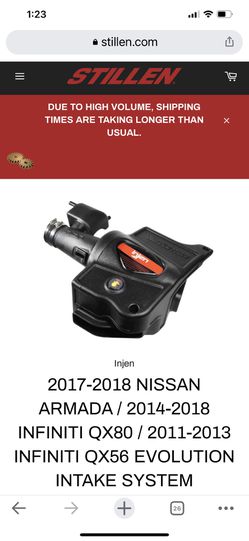 Stillen Injen Intake System For Infiniti QX80 Or Nissan Armada  Thumbnail