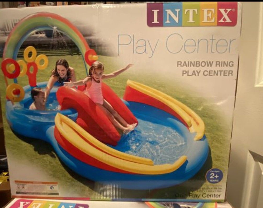 Intext Rainbow Ring Inflatable Play center USED & needs cleaning
