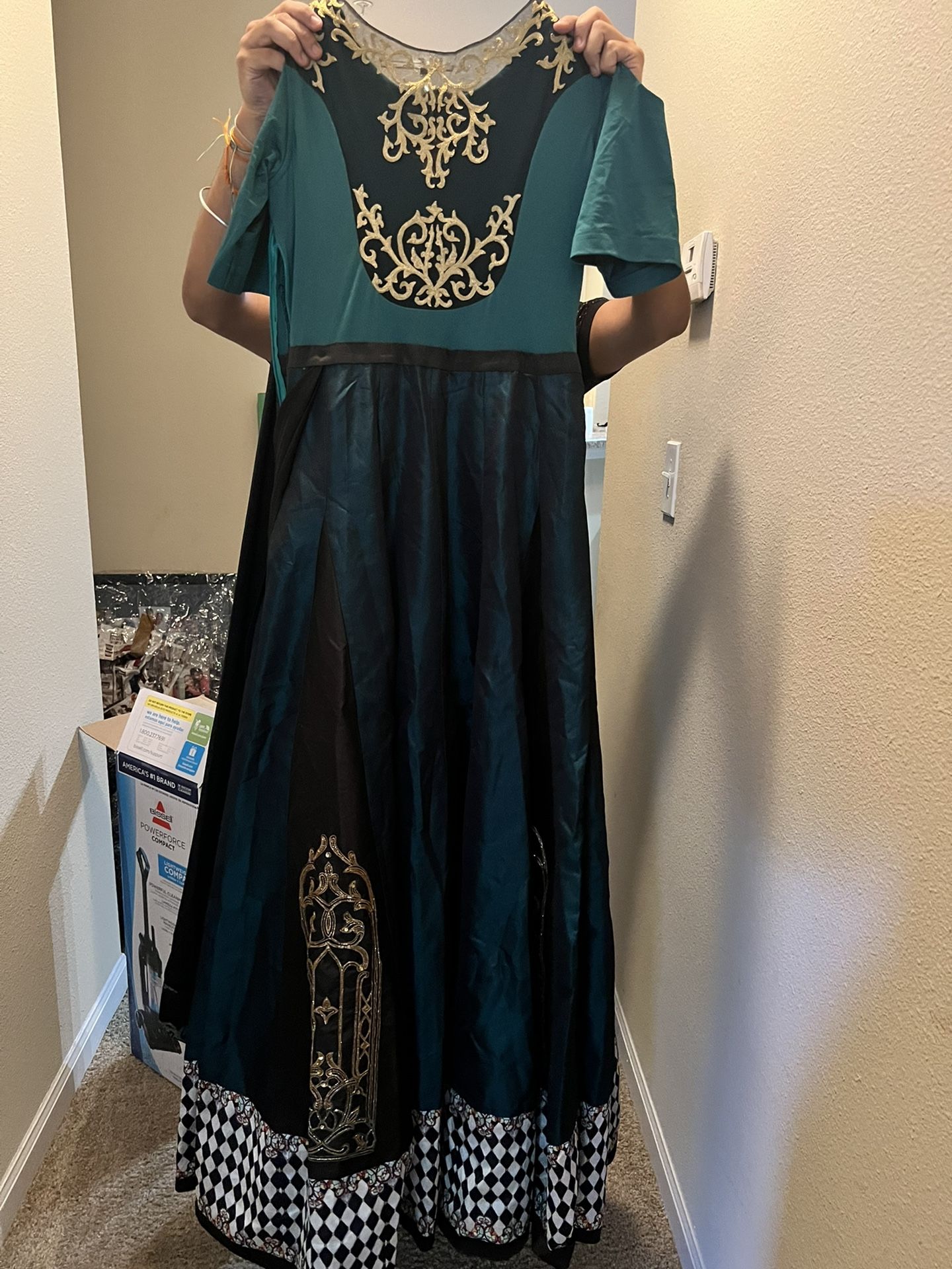 Decent work silk and heavy netted layers (Made in India) dress