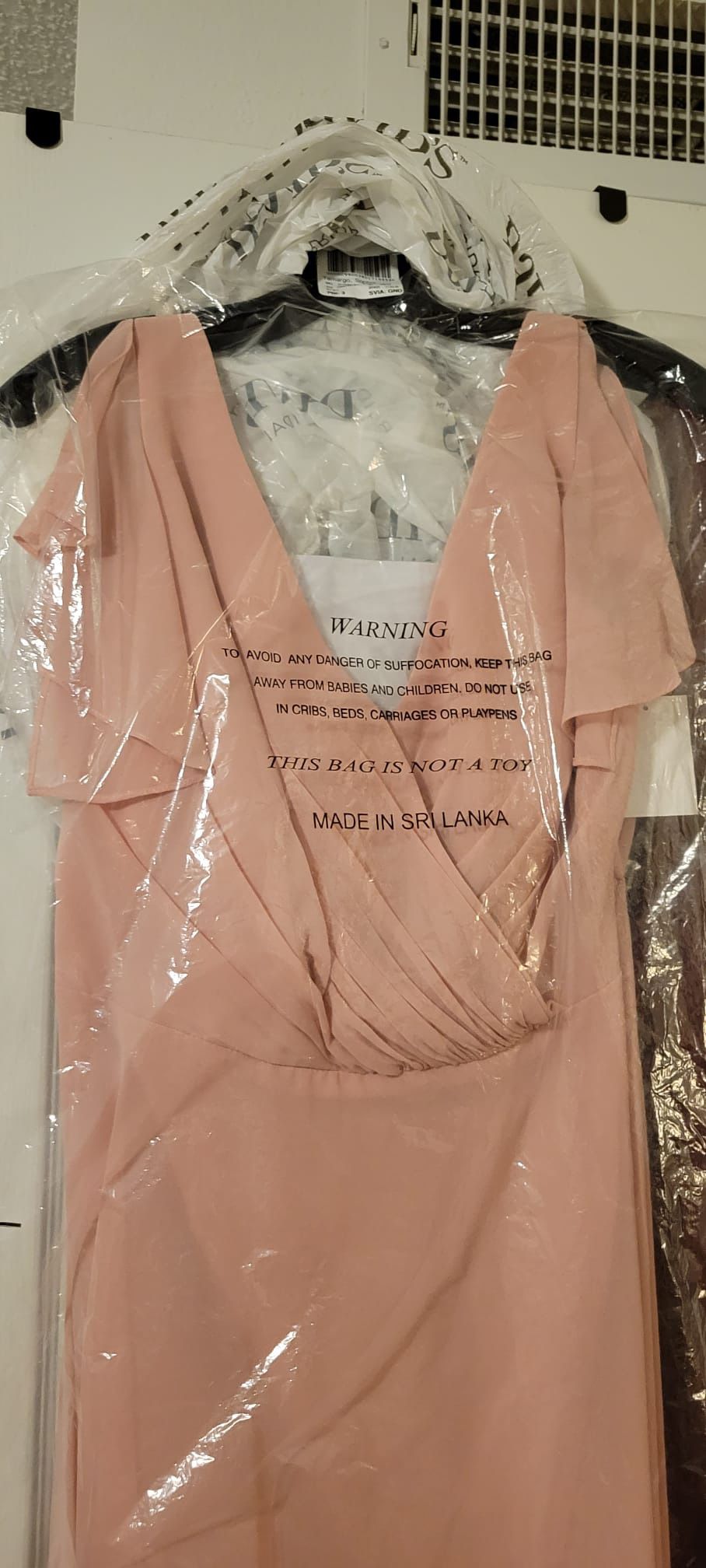David’s Bridal Flutter-Sleeve Full Skirt Bridesmaid Dress Size 16 Ballet Pink NWT