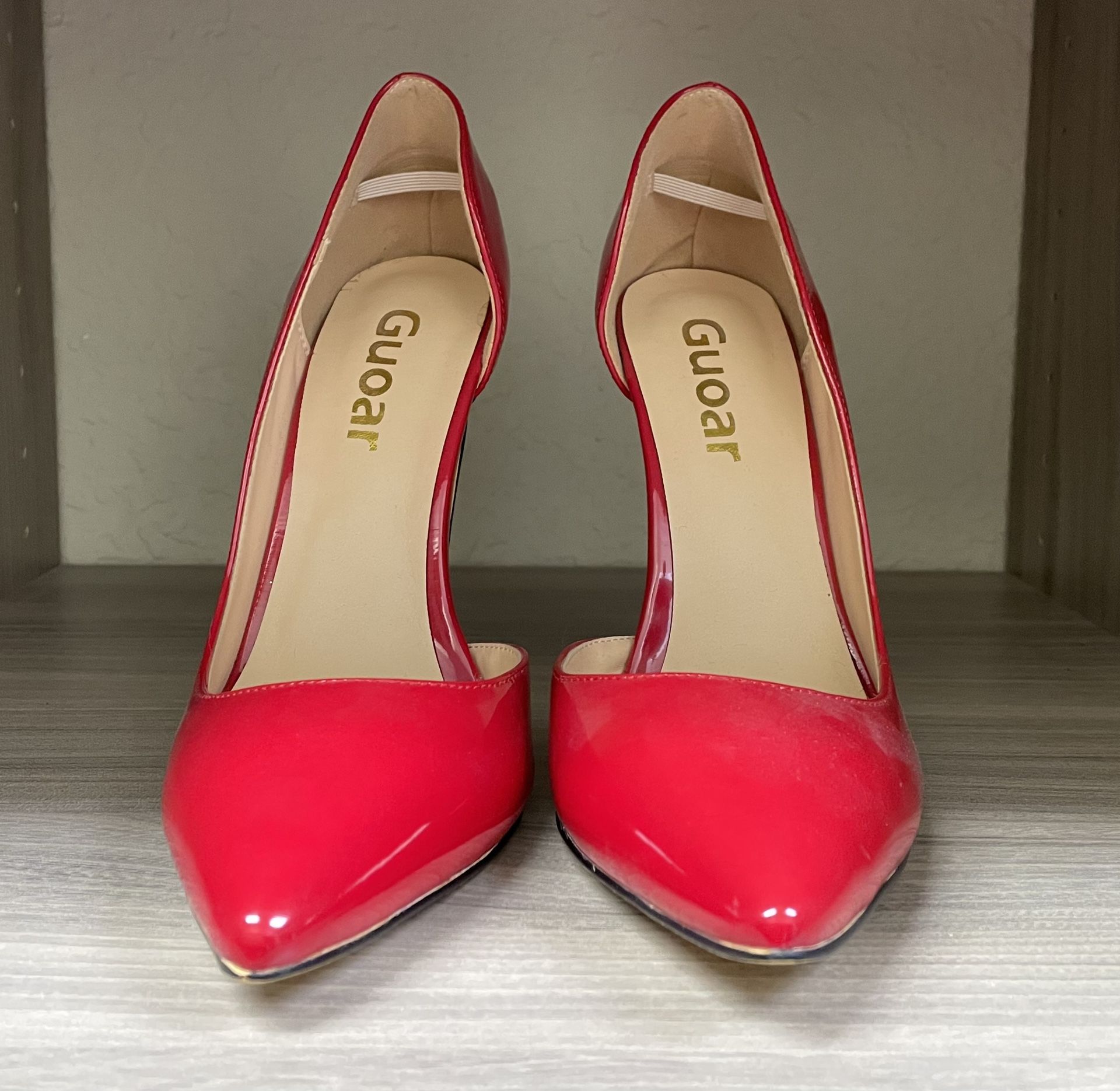 Pair Of Red Pumps, Size 7 With A 5” Heel, Never Worn