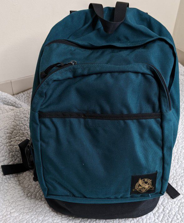 Vintage EDDIE BAUER Backpack School Book Bag Hiking Camping 90’s GREEN EUC