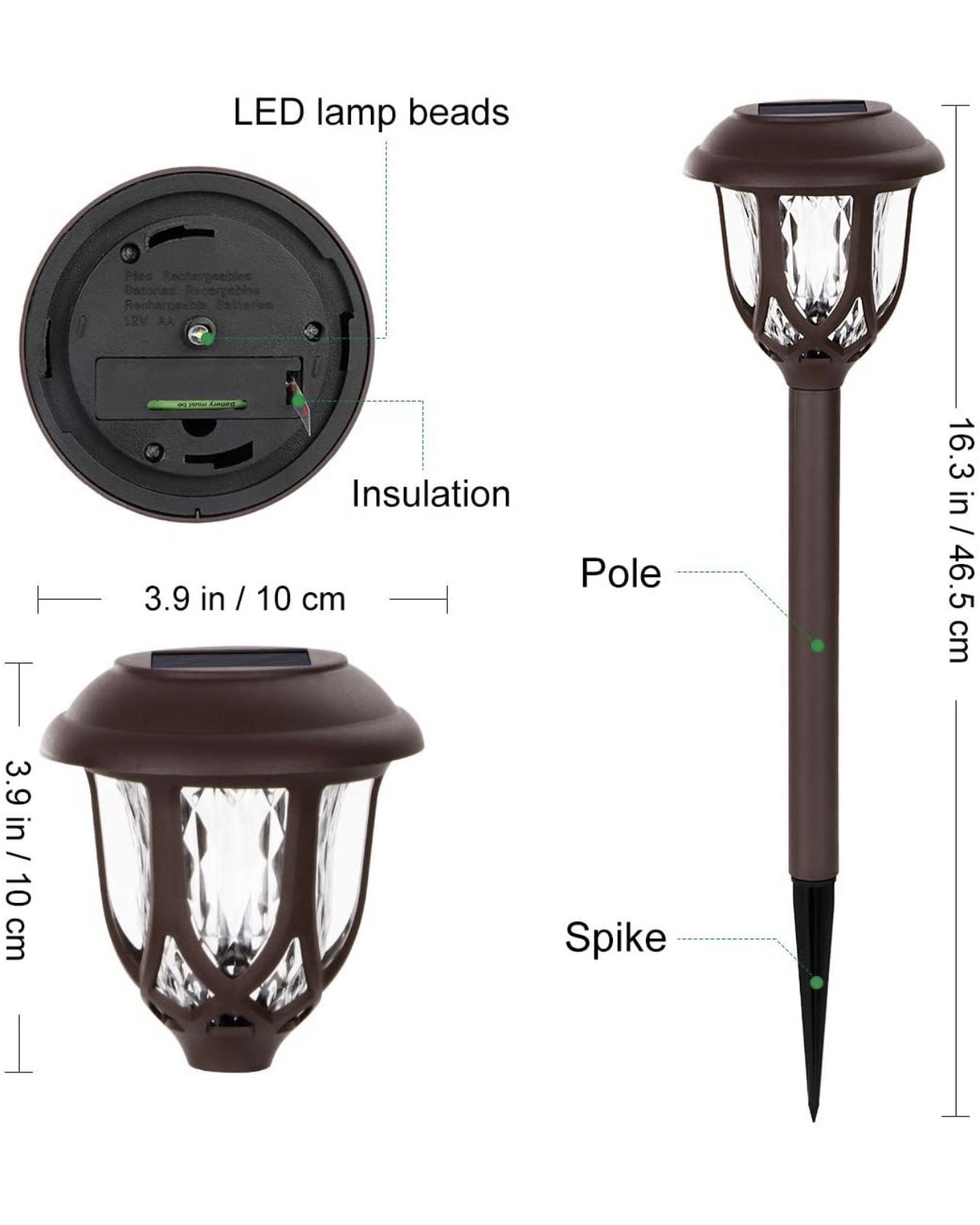 Solar Lights Outdoor Decorative,10 Packs Solar Pathway Lights,Powered Landscape Lighting,Waterproof Solar Powered Garden Yard Lights for Walkway Sidew