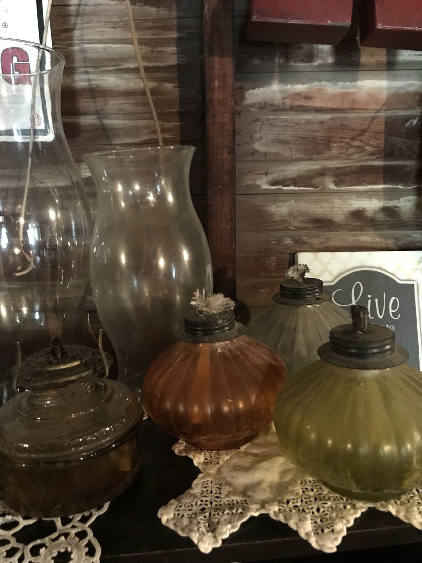 Vintage hurricane lamps ALL