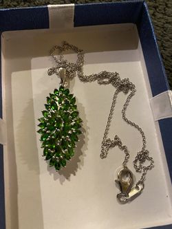 Russian Diopside Silver Necklace  Thumbnail