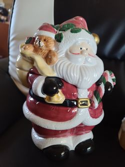 Santa Ceramic Cookie Jar & Musical Decor Thumbnail