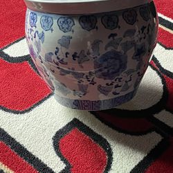 Pot Porcealn Ming Jumbo White & Blue  Thumbnail