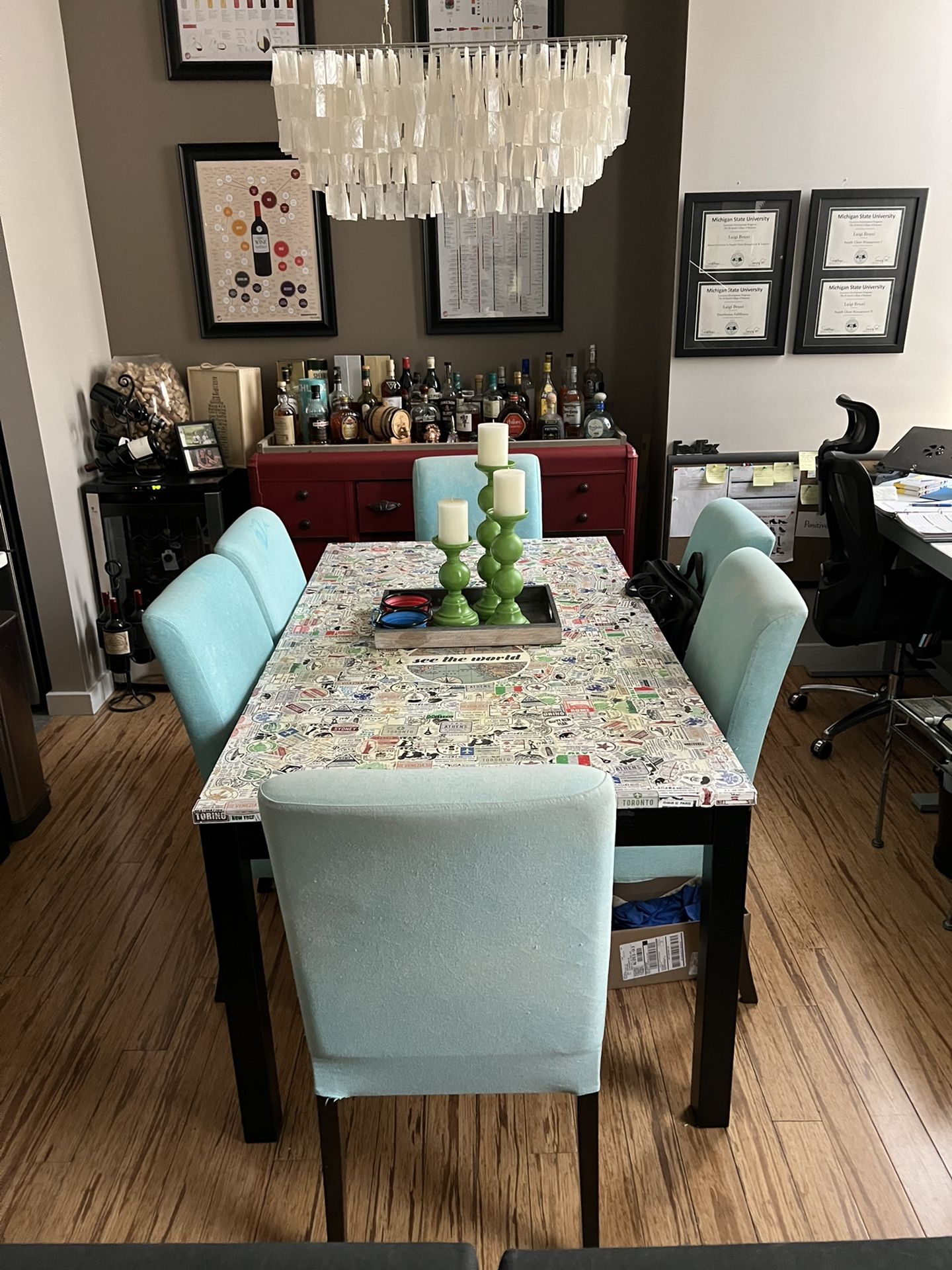 Dining Table, Chairs And Coffee Table