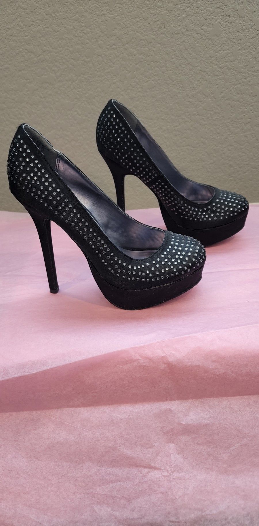 Rhinstone Studded High Heels