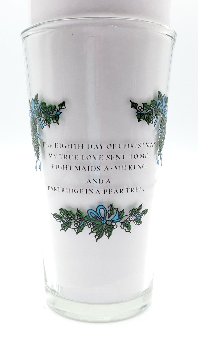 12 Days Of Christmas Tumbler Vintage Original Day 8 Eight Maids A-Milking.