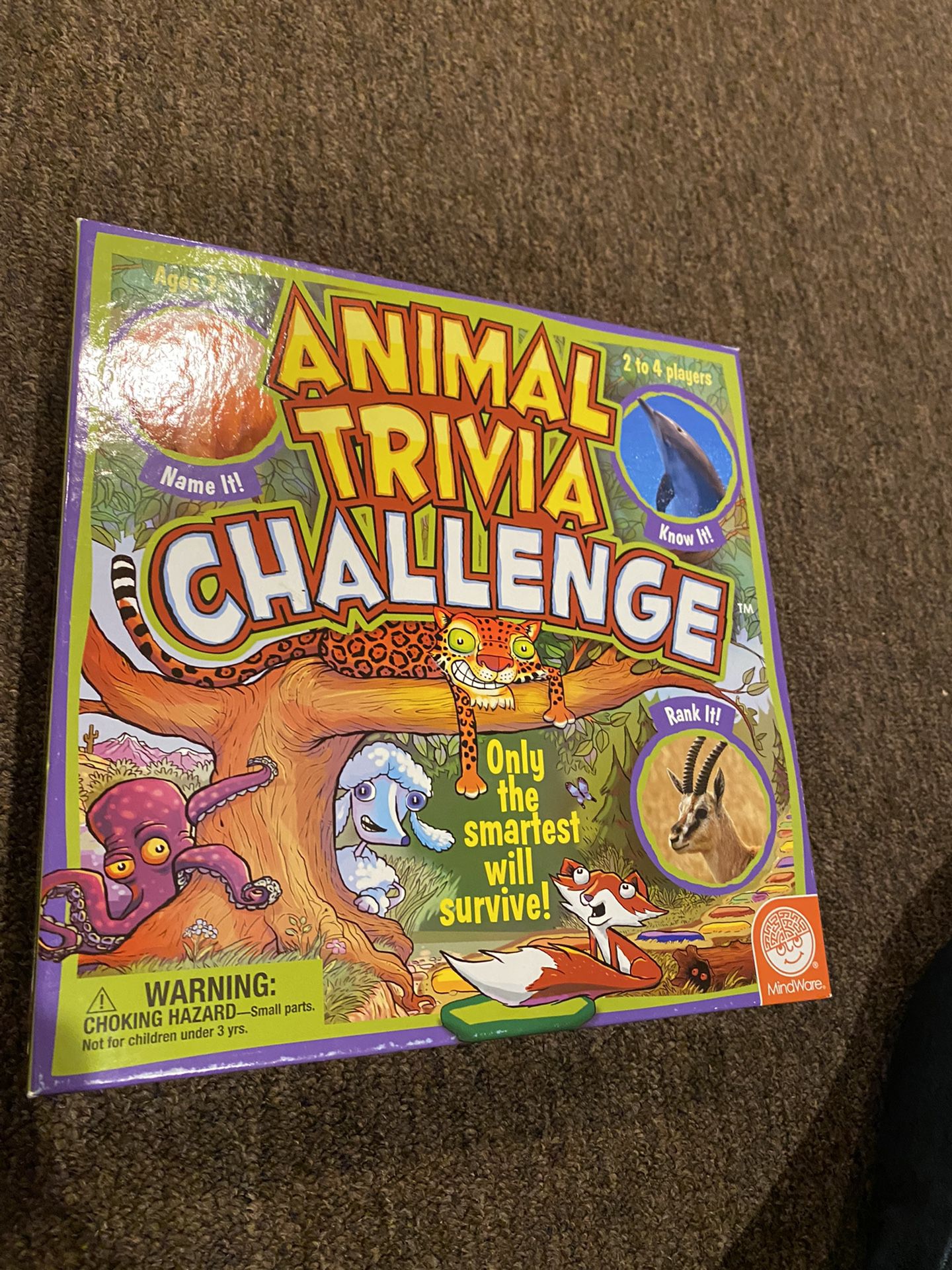Like NEW ! Animal Trivia Challenge Boardgame Game by MindWare 