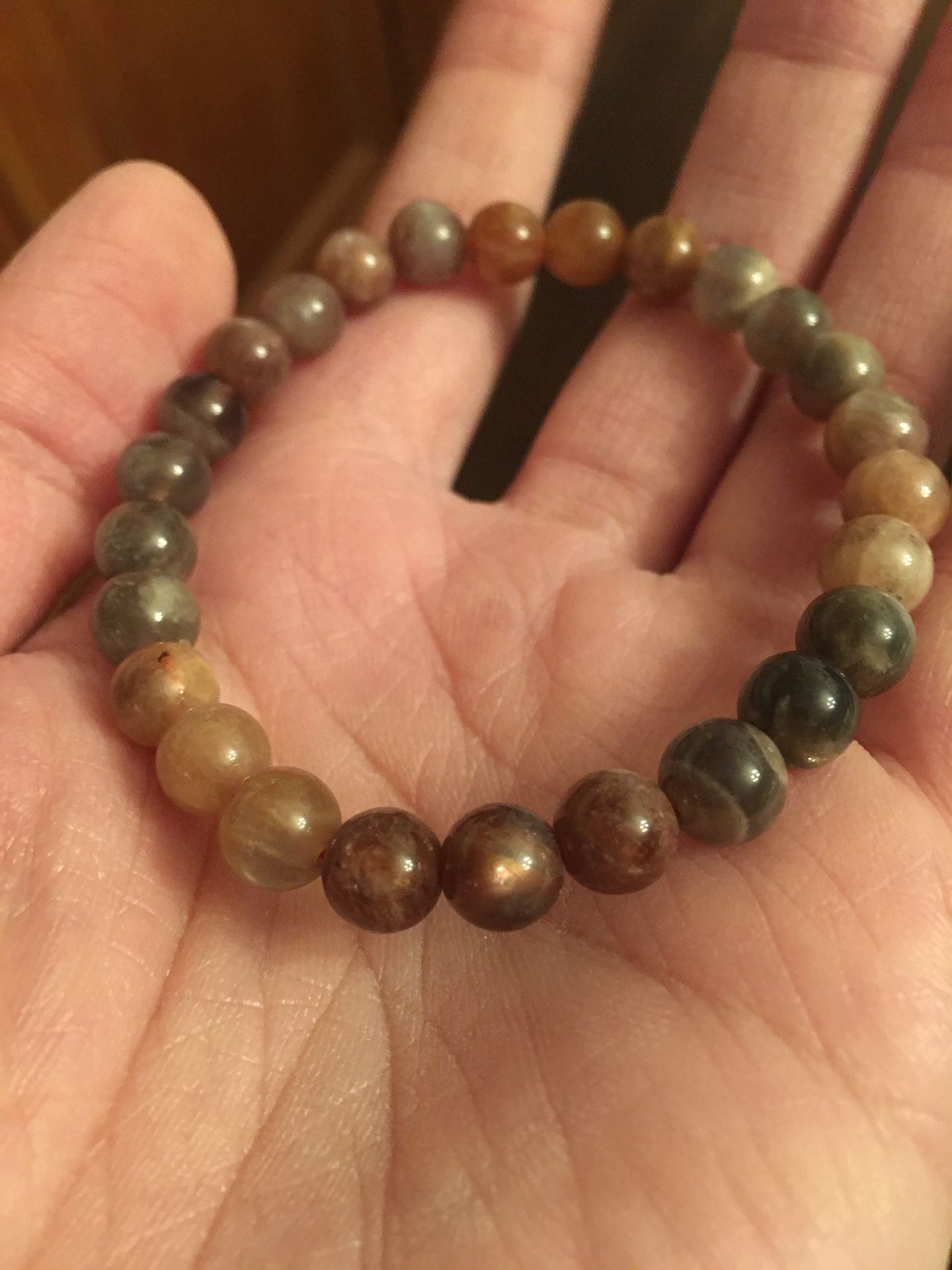 (small beads) Black Peach Moonstone Bracelet