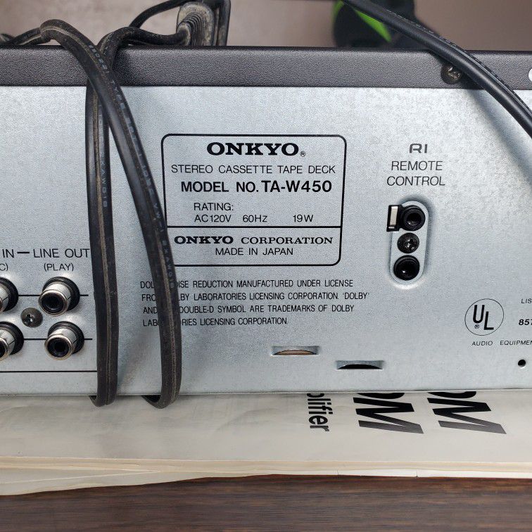 Onkyo TA-W450 Stereo Dual Cassette Tape Deck Player Recorder