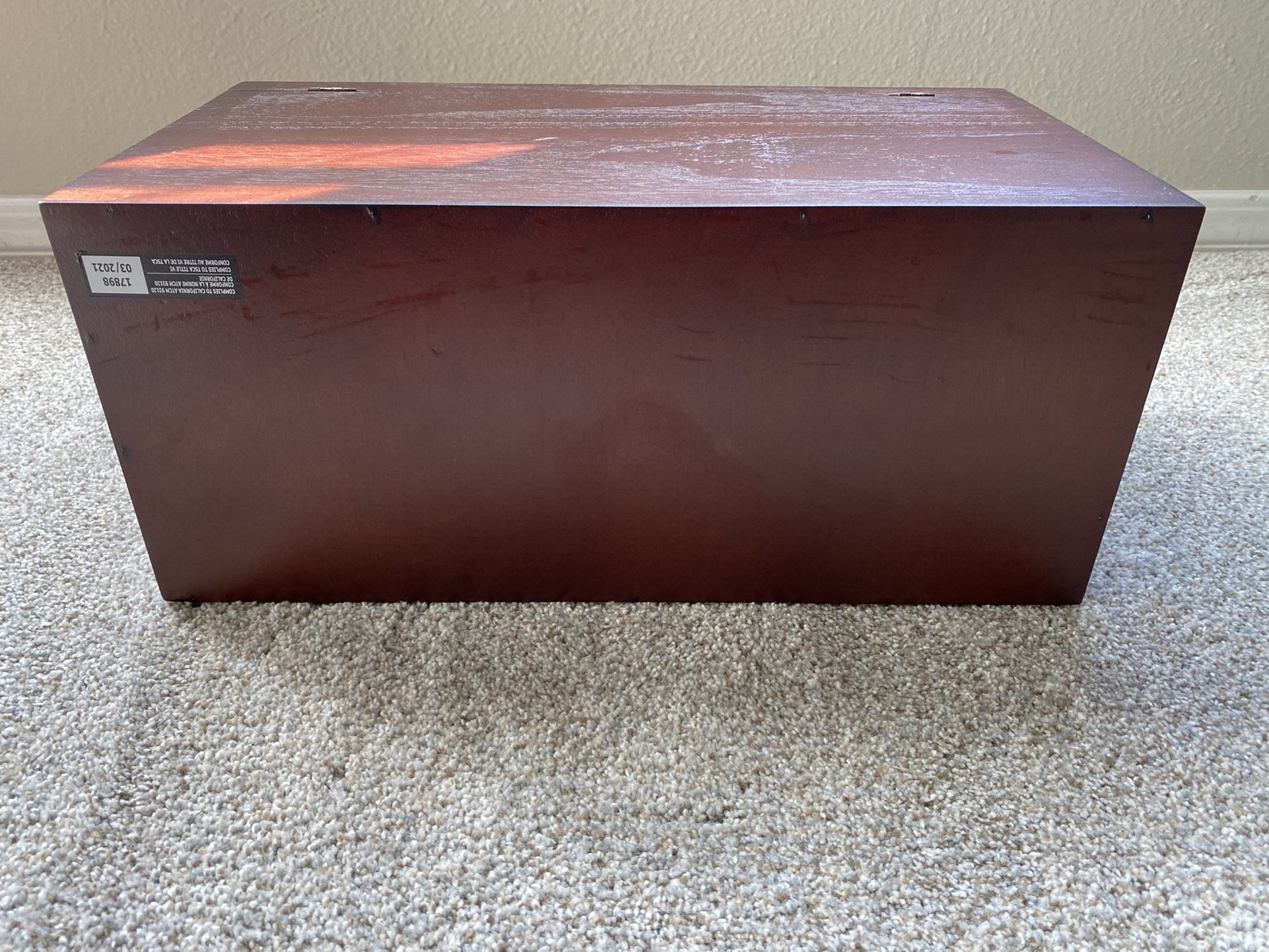 Hickory Wood Wedding Card Box With Gold Pens