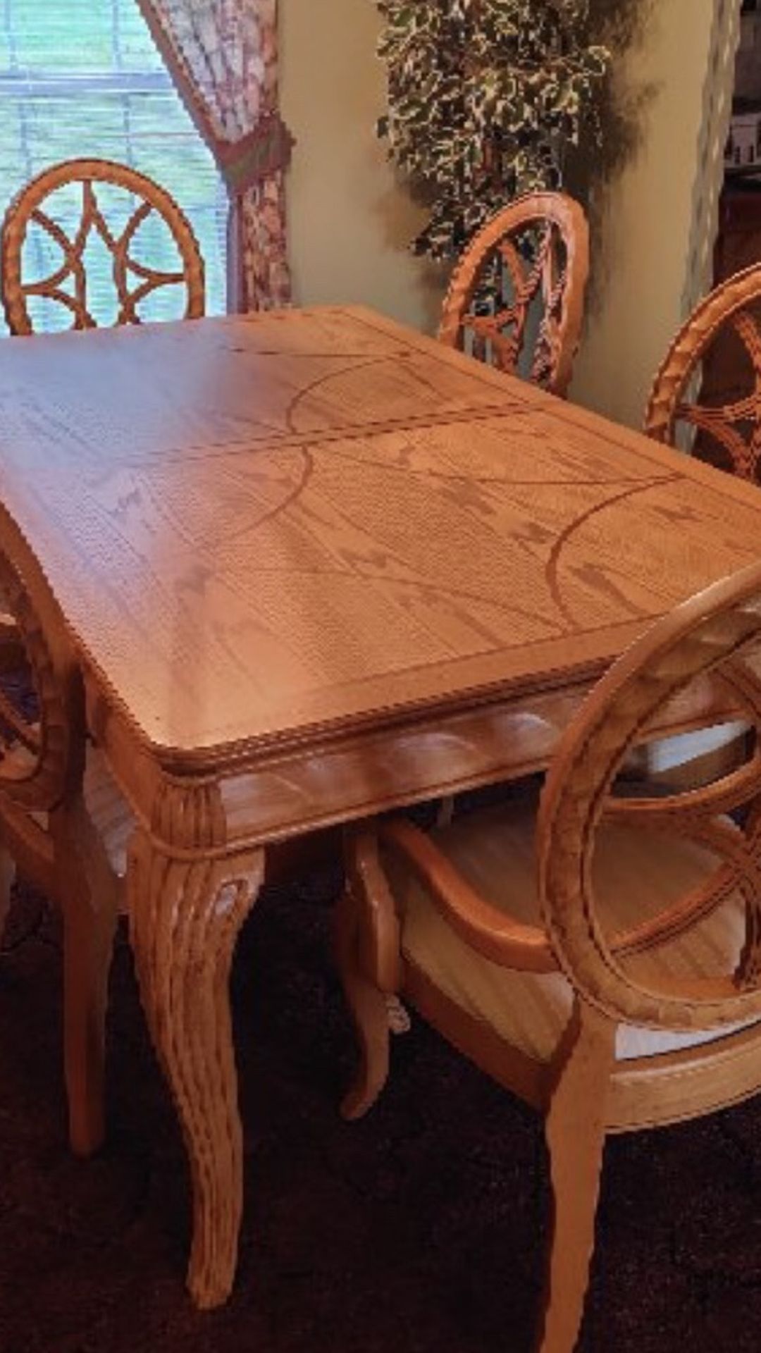 Ashley Furn Table Carved Oak 7 Piece REDUCED TO $600