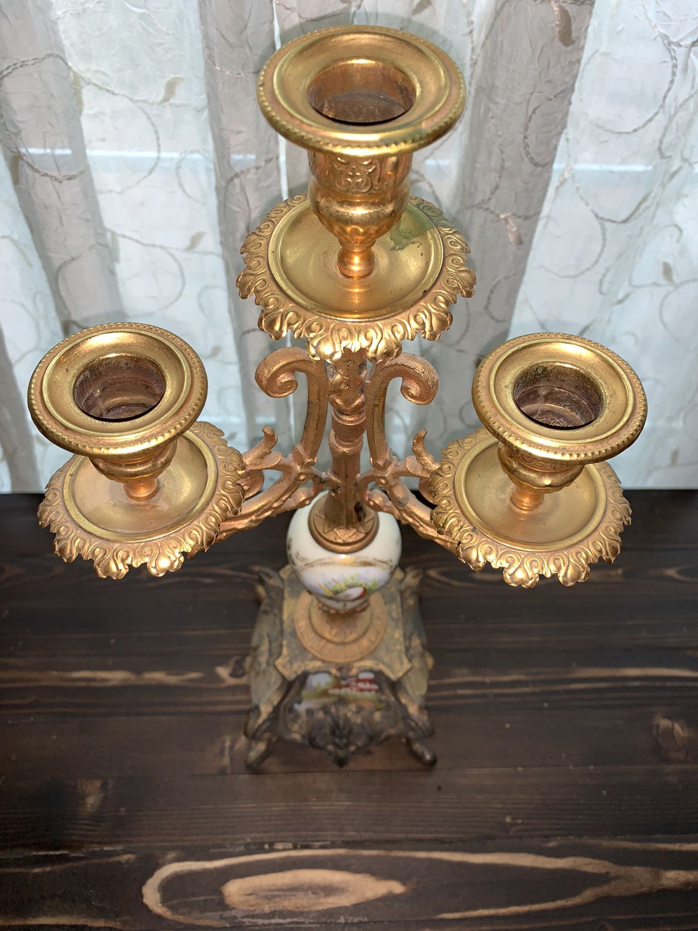 Vintage Gilt Bronze/porcelain French Candelabra
