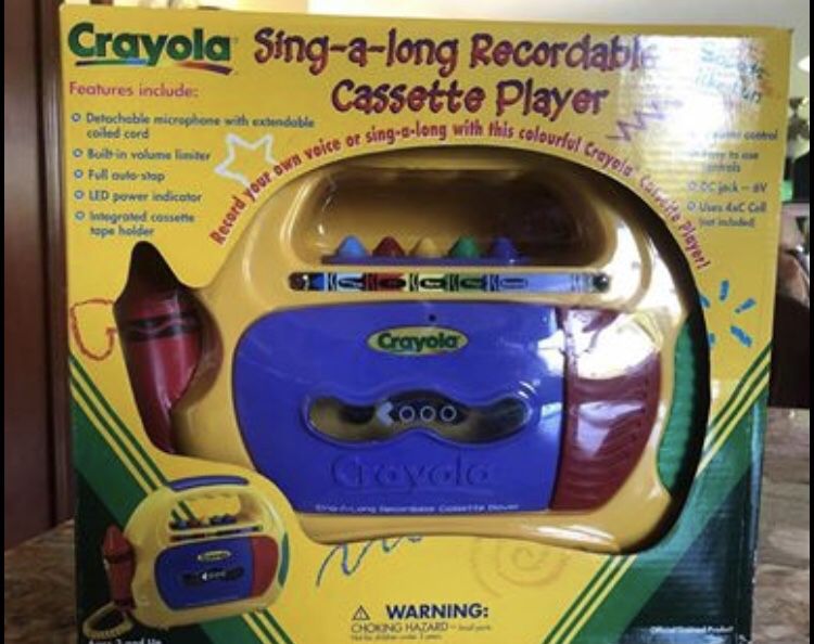 NOS 1998 Crayola Sing-A-Long Recordable Cassette Player W Microphone No 543-994 