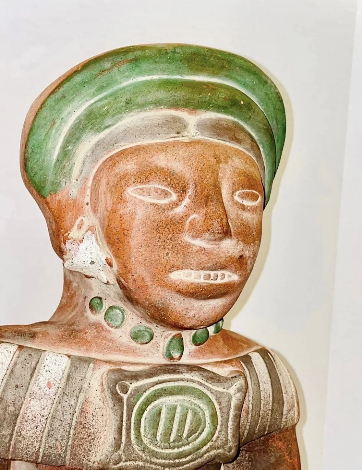 RARE Vintage MCM Mid Century Large 16” Mayan Son god “Idolo Del Sol” Mexican Folk Art Hand Painted Terracotta Clay Pottery Art Sculpture