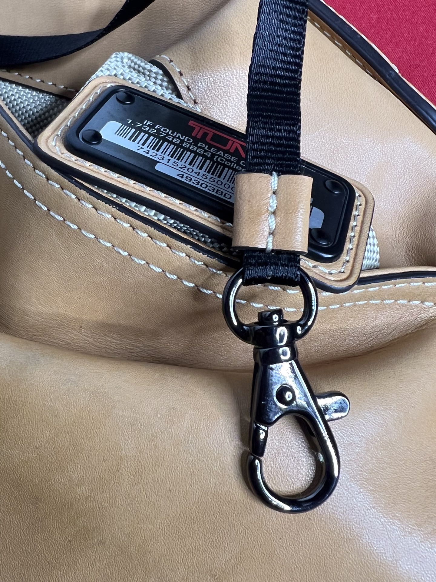 Tumi Tan Leather Crossbody Messenger Bag