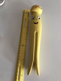 1960s, Clothes Pin, Squeaky Toy, Alan Jay squeaky, clothes pin toy, squeaky toys vintage, clothes pin toy with smiley face Thumbnail