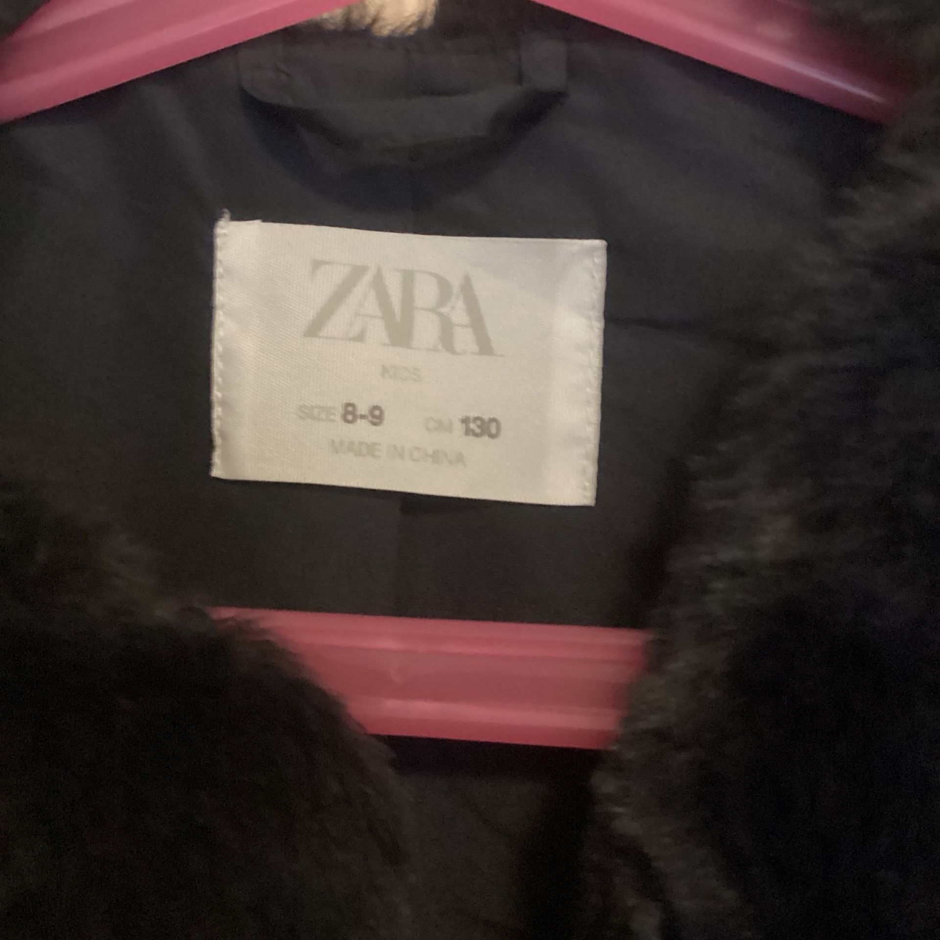 Zara - Girls Blue Faux Fur Vest Age 8/9