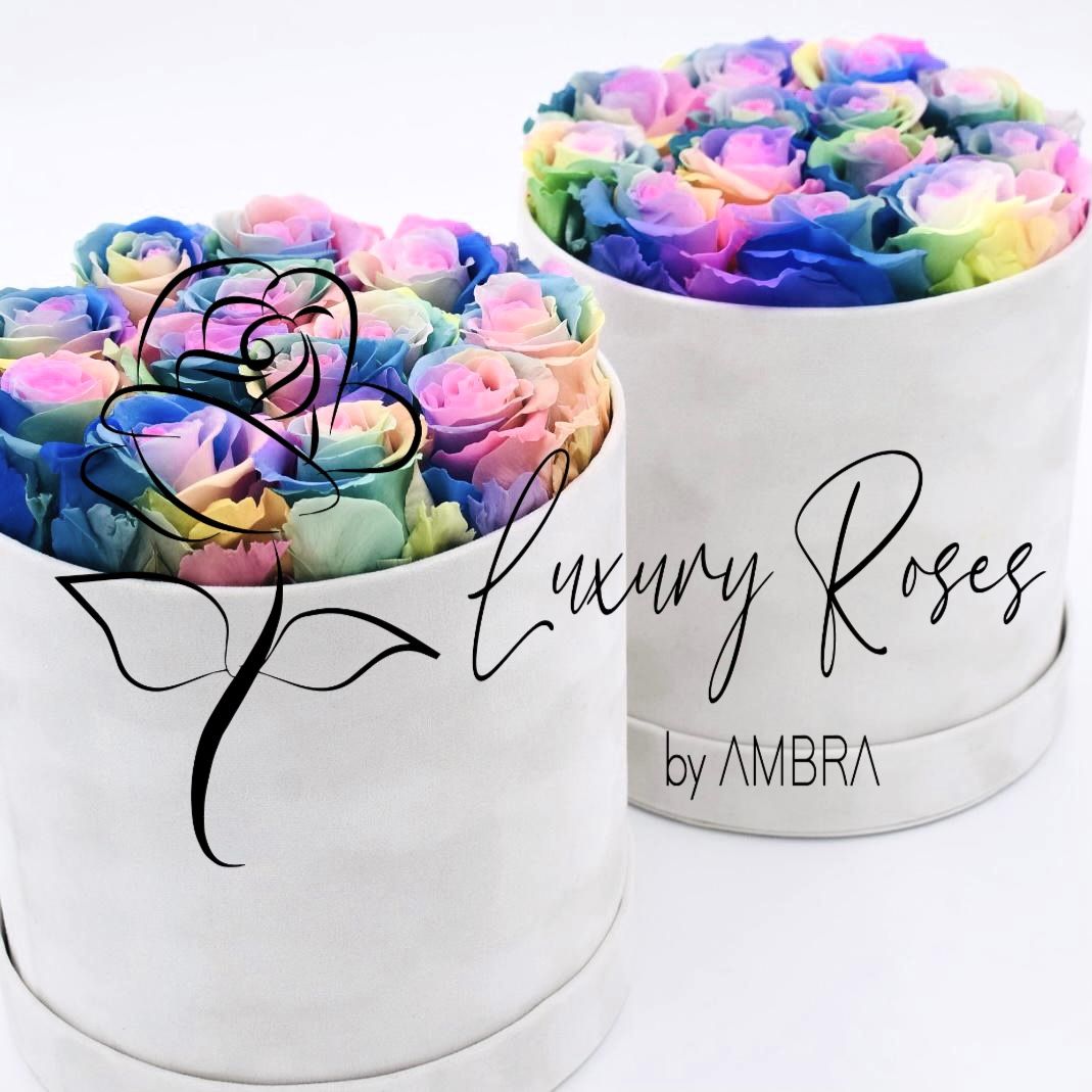 tie dye roses white velvet Box Eternal Box Roses bucket bouquet Gift Real Preserved Flowers Anniversary Birthday Present immortal Gift