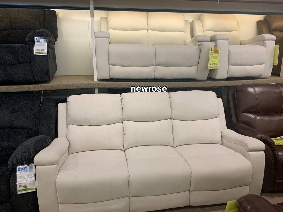 Hot Deal💎 $40 Down... Marwood Cream Reclining Living Room Set Sofa And Loveseat  ☆☆Same Day Delivery-In Stock☆☆
