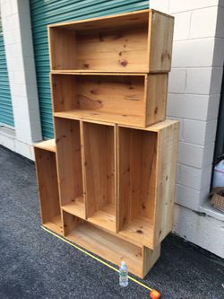 Solid wood rustic adjustable storage crates bookshelves. Lots of combinations $10 each Thumbnail