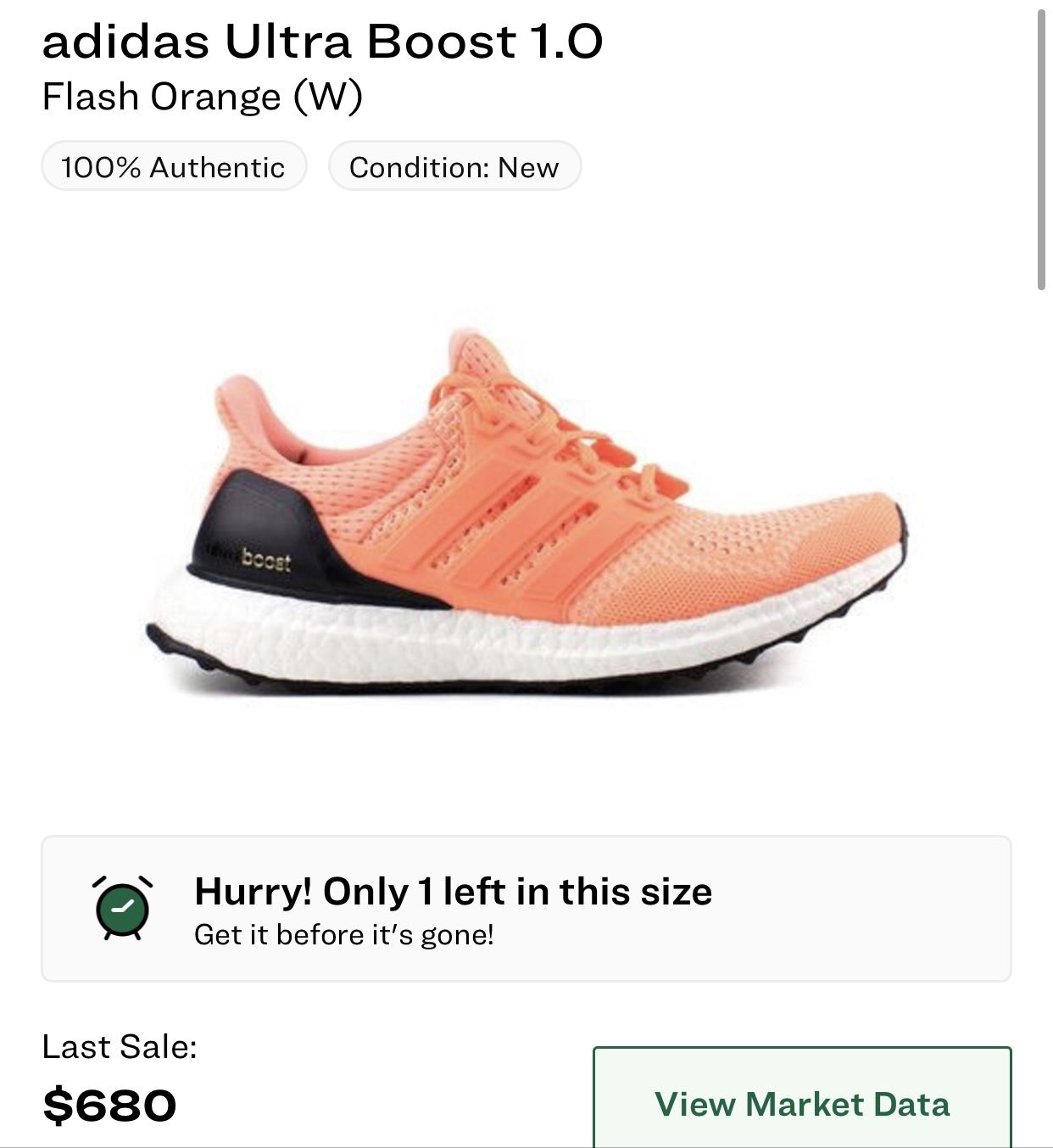 Adidas OG Ultraboost 1.0 Flash Orange
