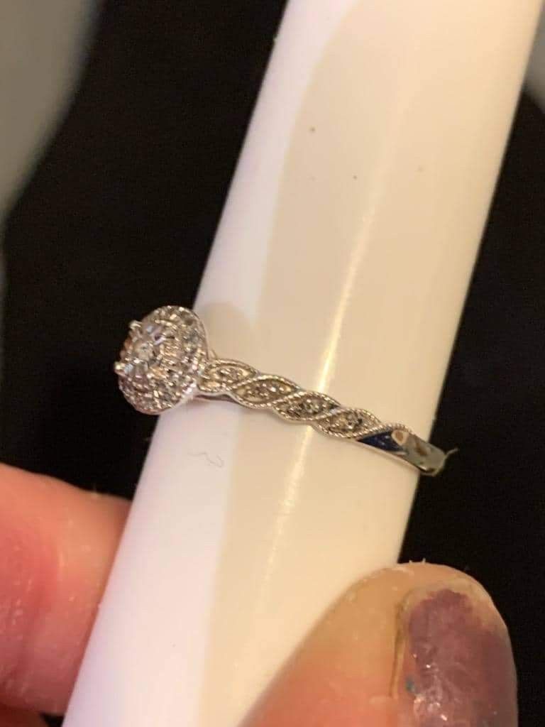 10 K White Gold Princess Cut Double Halo Diamond Ring Size 7 Engagement Ring By MJ DIAMONDS OFFERS WELCOME