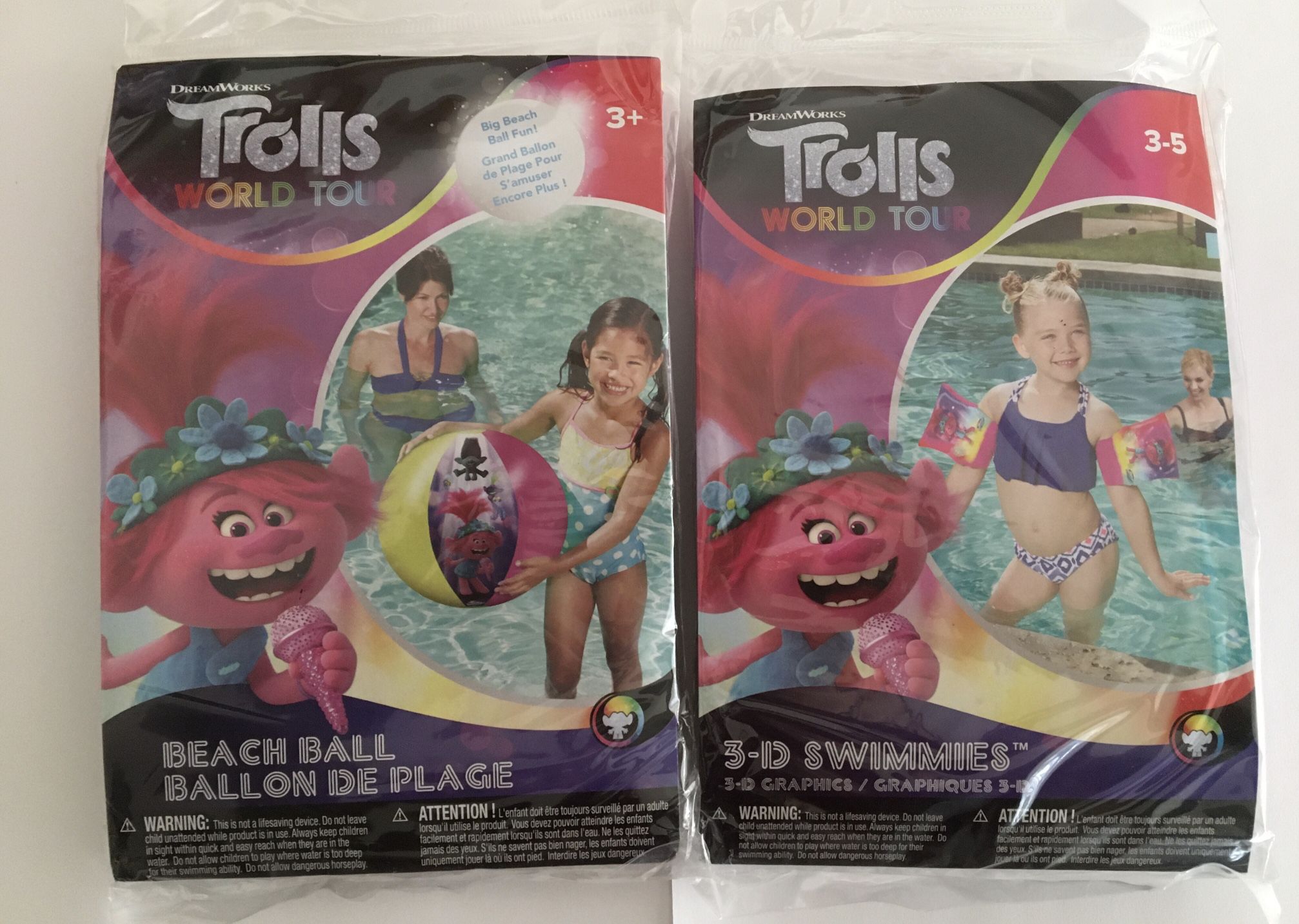 Trolls World Tour  3D Swimmies and beach ball  Set of 2  