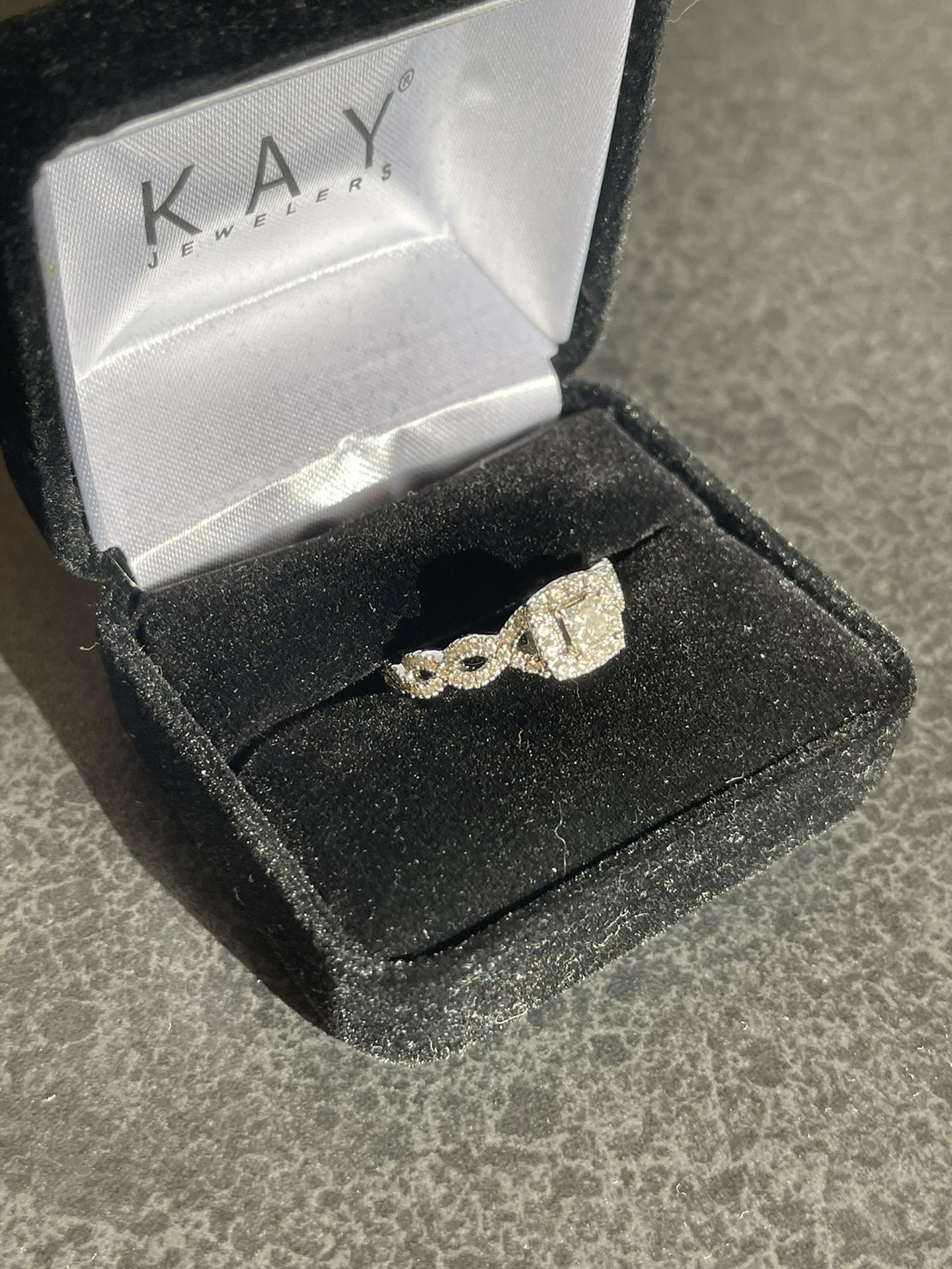 Neil Lanes Line 14kWG Bridal Set Half Carat Diamond