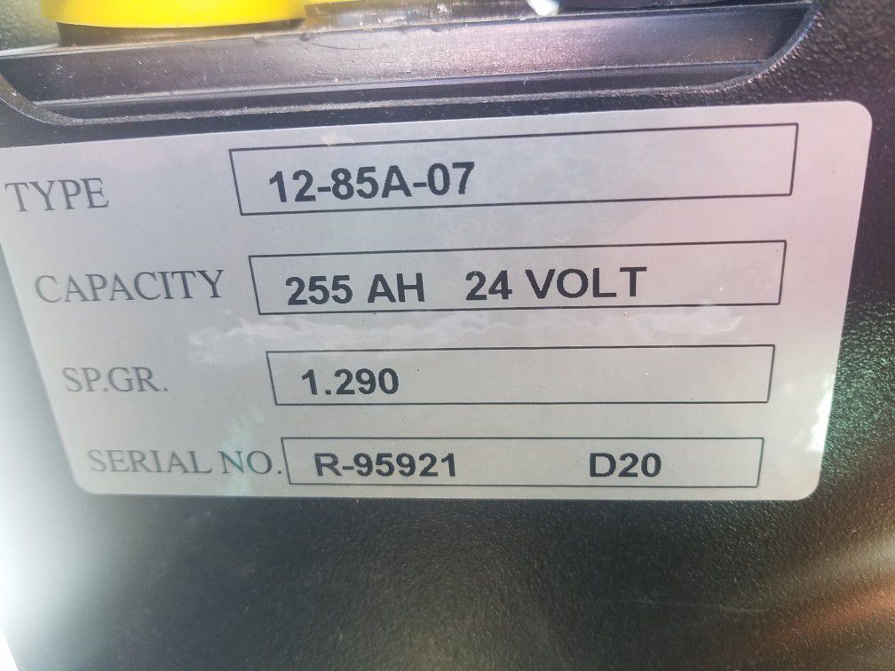 24v Battery 255 A.H Forklift battery 