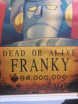 One piece Anime Franky Wanted Poster  Thumbnail