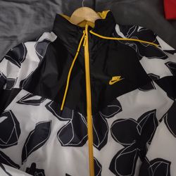 Nike Tech Sweat Jacket Yellow Black Sz L Thumbnail
