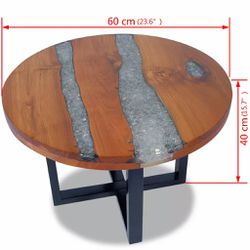 Coffee Table Teak Resin 23.6" Thumbnail