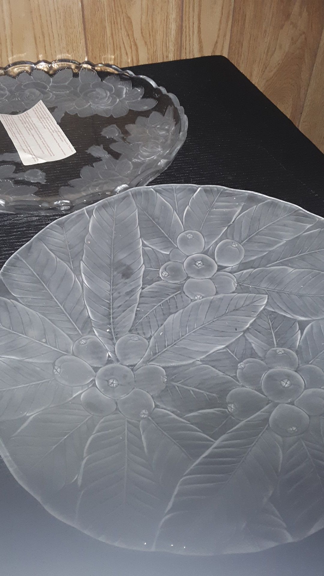 Crystal platters and bowls