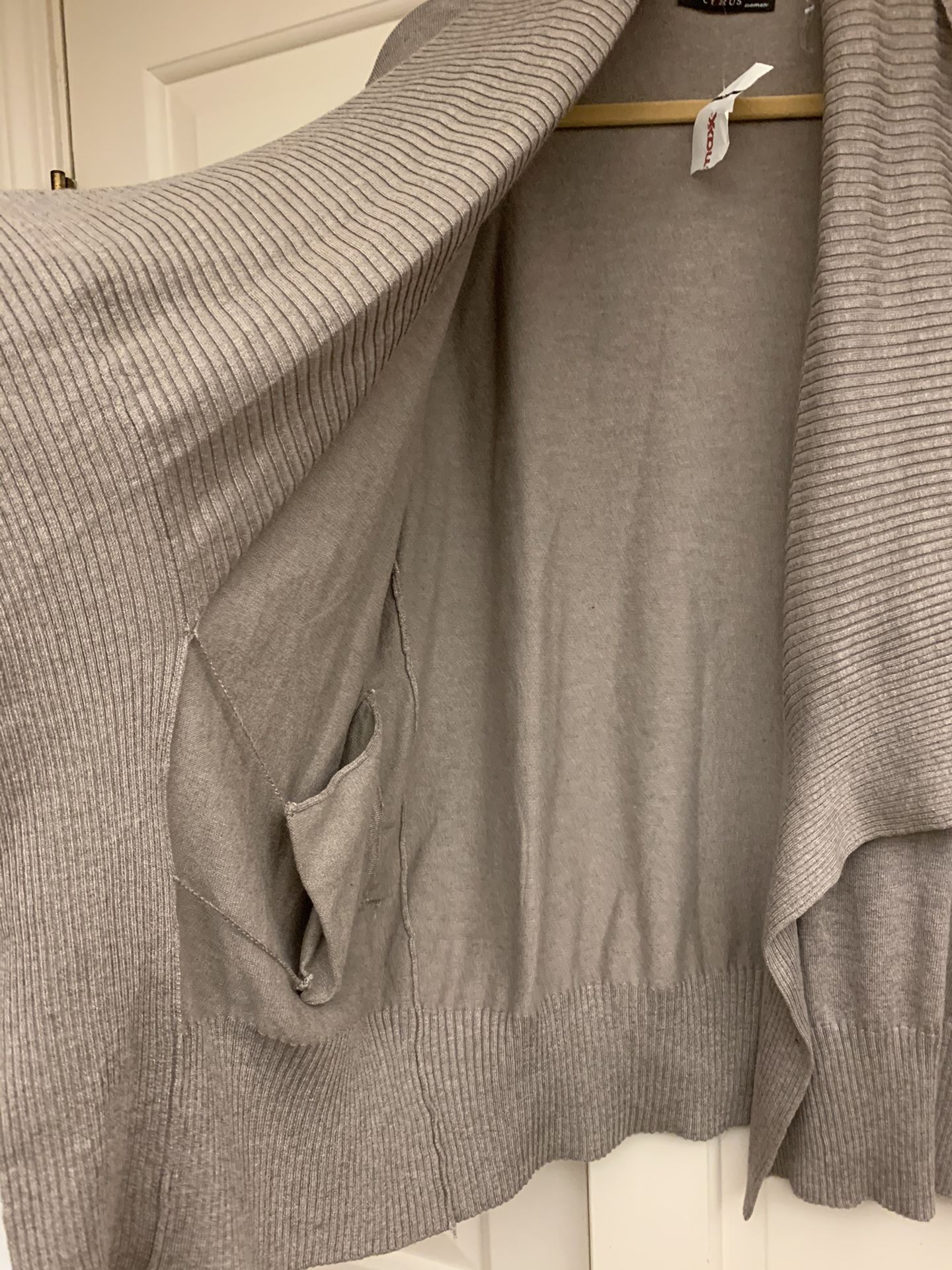 NWT Cyrus Tan Open Longline Cardigan, size 1X