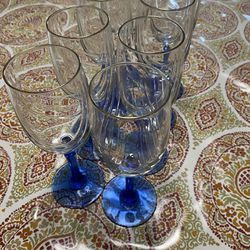 Vintage Crystal D'Arques Durand Ruby Red Clear Stemmed Diamond Pattern 8" Wine Glasses Set of 12 Thumbnail