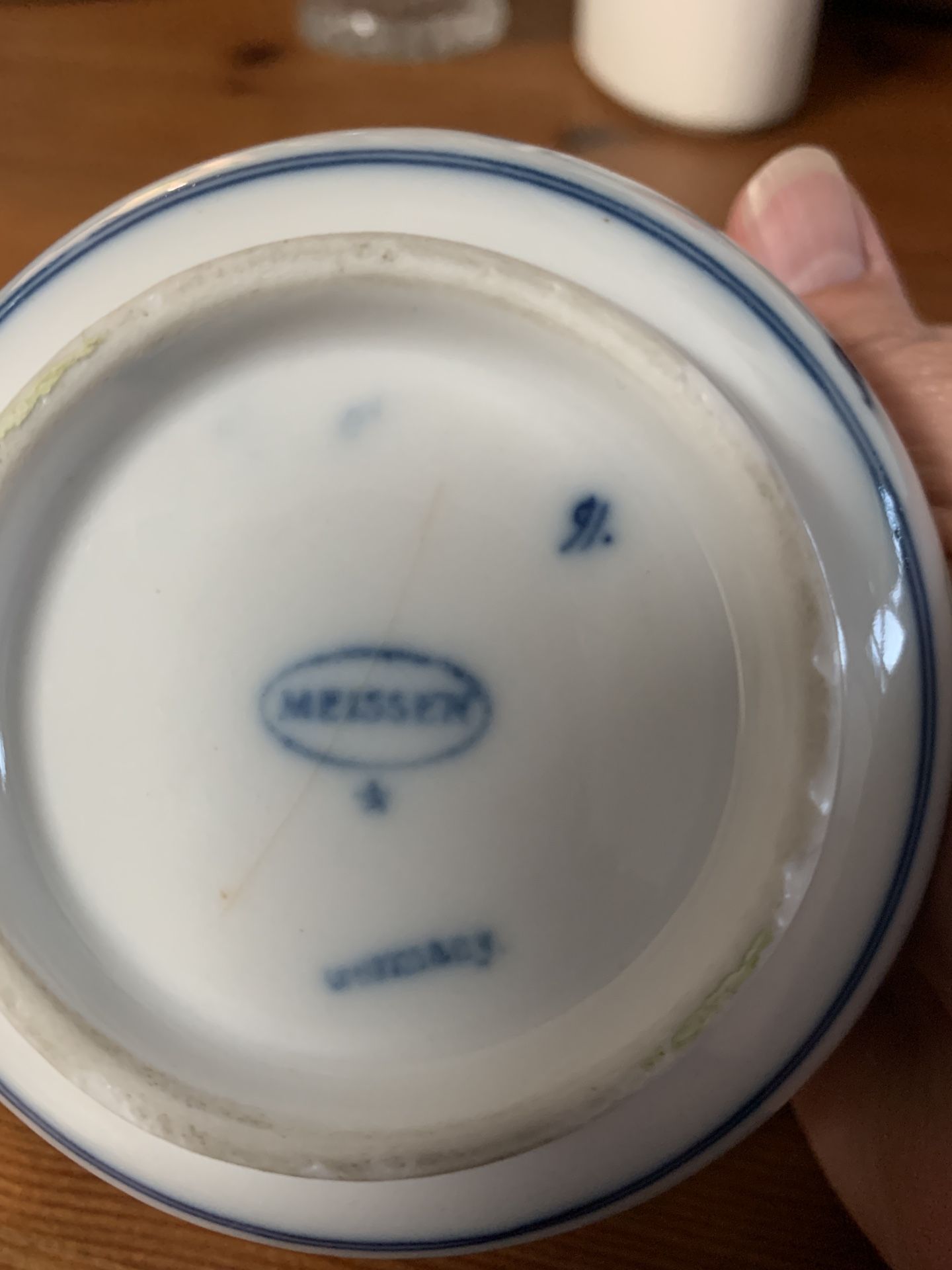 Meissen Pottery Blue Onion Sugar Bowl